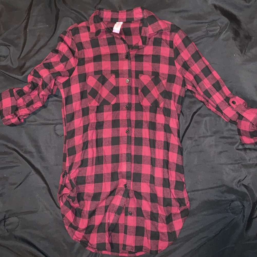 No Boundaries long, flannel button up